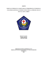 Image of Hubungan permainan gadget dengan perkembangan emosional anak sekolah di masa pandemi Covid-19 Desa Lateri Kecamatan Baguala Kota Ambon