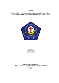 Image of Pengaruh pendidikan kesehatan terhadap sikap remaja dalam perilaku pencegahan HIV/AIDS