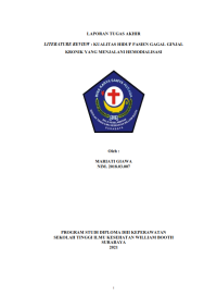 Image of Literature review : Kualitas hidup pasien gagal ginjal kronik yang menjalani Hemodialisasi