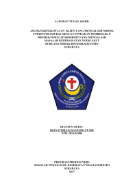 Image of Asuhan Keperawatan Klien Yang Mengalami Mioma Uteri Intramural Dengan Tindakan Pembedahan Miomektomi Laparoskopi Yang Mengalami Masalah Keperawatan Nyeri Akut Di Ruang Merak RSUD Dr. Soetomo Surabaya