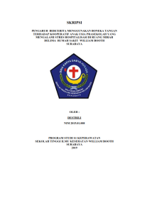 Image of Pengaruh bercerita menggunakan boneka tangan terhadap kooperatif anak usia prasekolah yang mengalami stress hospitalisasi di Ruang Mirah Delima Rumah Sakit William Booth Surabaya