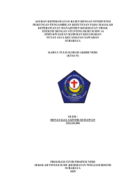 Image of Asuhan Keperawatan Klien Dengan Intervensi Dukungan Pengambilan Keputusan Pada Masalah Keperawatan Manajemen Kesehatan Tidak Efektif Dengan Stunting Di RT 02 RW 14 Simo Kwagean Kuburan Kelurahan Putat Jaya Kecamata Sawahan Surabaya