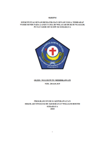 Image of Efektifitas senam rematik dan senam yoga terhadap nyeri sendi pada lanjut usia di wilayah Dukuh Ngaglik Putat Gede RT 02 RW 04 Surabaya